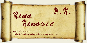 Mina Ninović vizit kartica